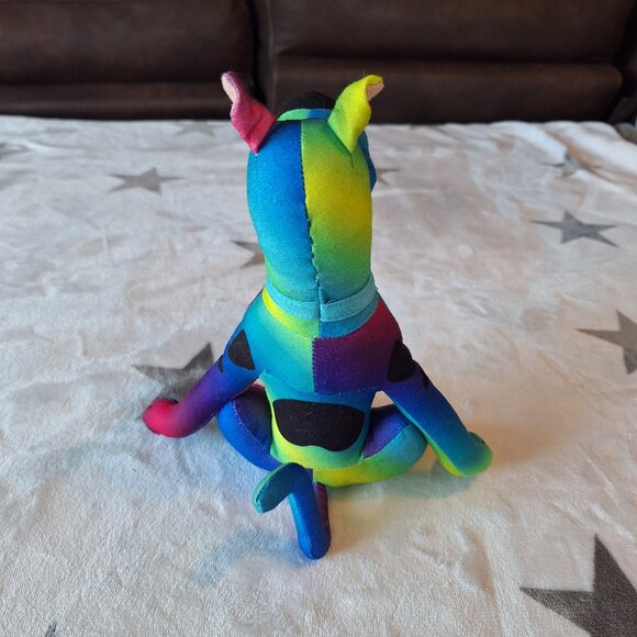 Toy Factory Scooby Doo 9” Rainbow Tie Dye Colorful Stuffed Plush Dog Toy Factory - Picture 7 of 13